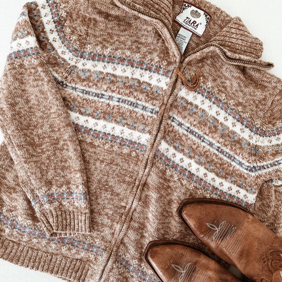 Western zip up sweater - Picture 2 of 4